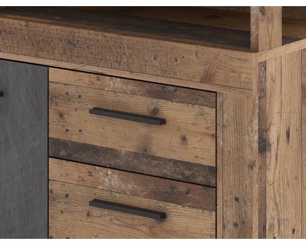 Comodă RUNA, maro închis/antracit