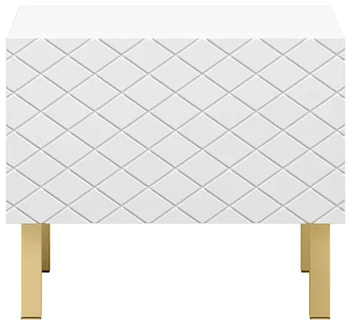 Set de noptiere Scalia II 50 1S 2 buc. - alb mat / picoare aurii