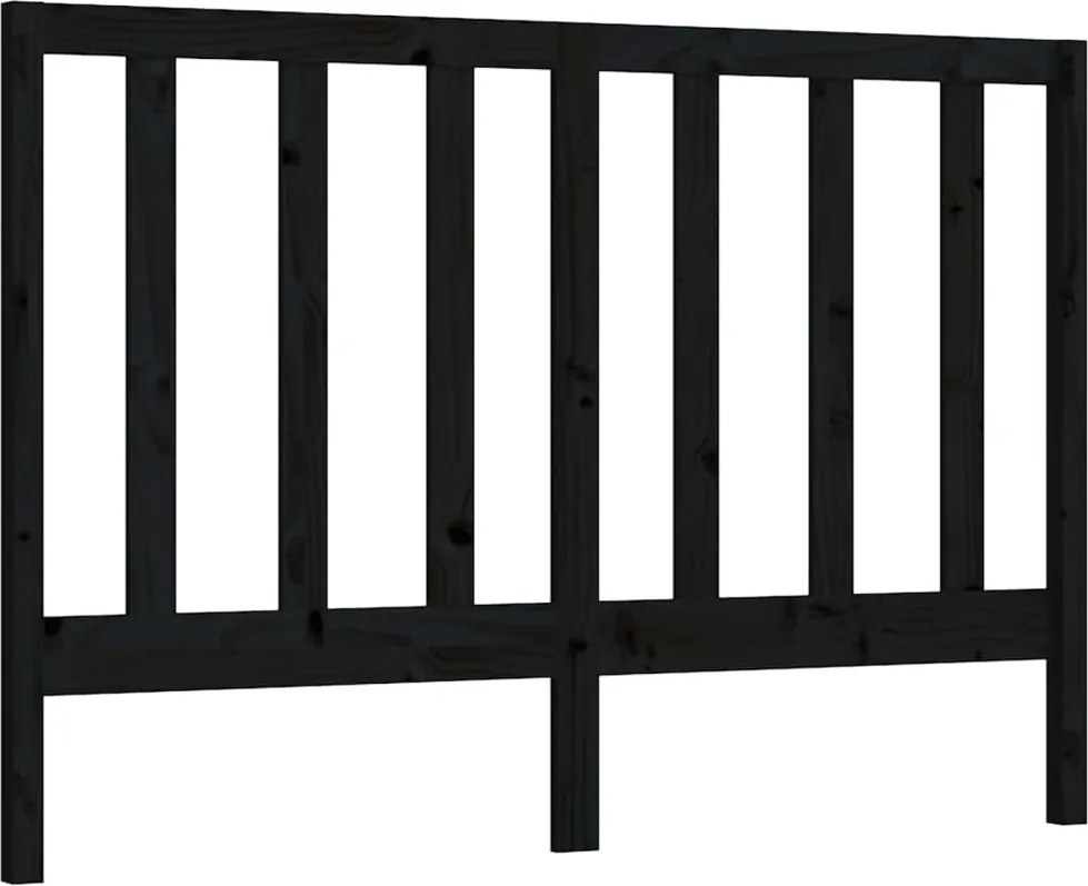 vidaXL Tăblie de pat, negru, 156x4x100 cm, lemn masiv de pin