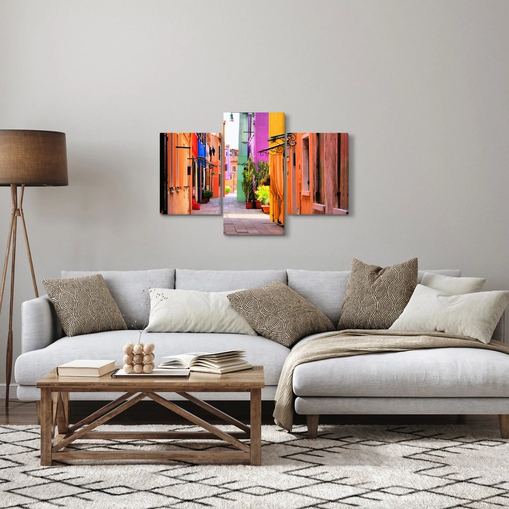 Tablou cu străduță colorata italiană (90x60 cm)