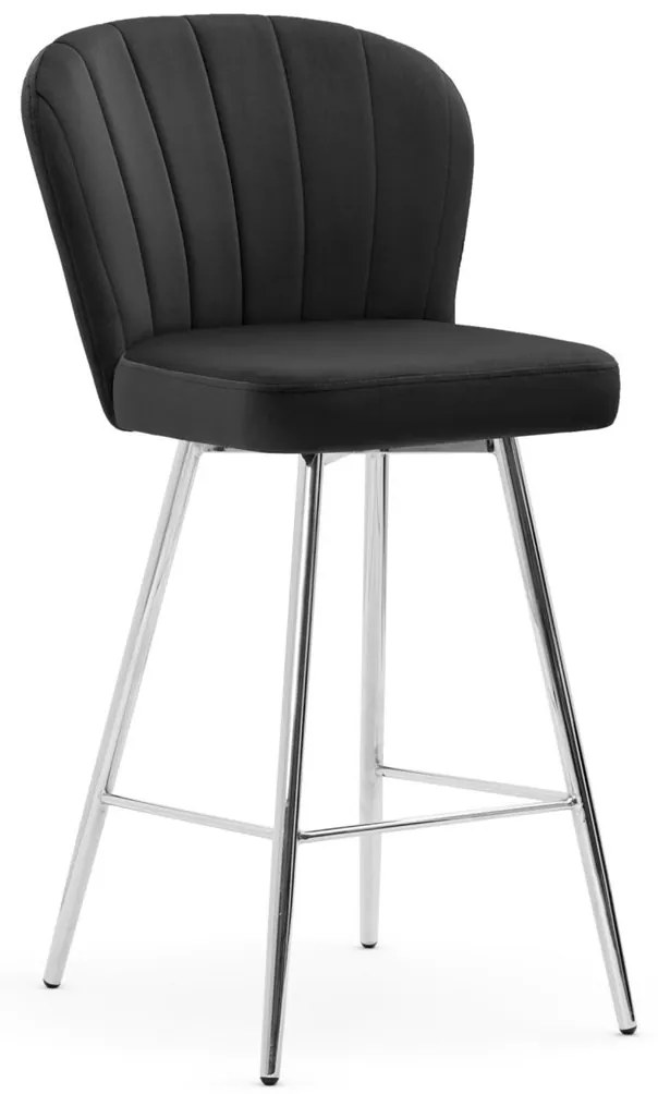 Scaun de bar Shelly Negru/Silver – h107 cm