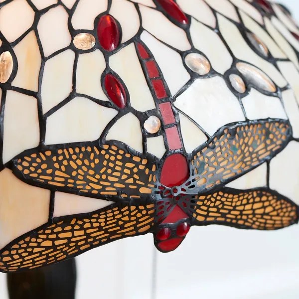 Endon 64085 - Lampă de masă Tiffany DRAGONFLY, 2xE27/60W/230V, diam. 41 cm
