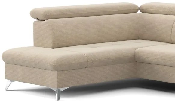 Canapea extensibilă colțar U CATANIA stânga, spațiu depozitare, bej