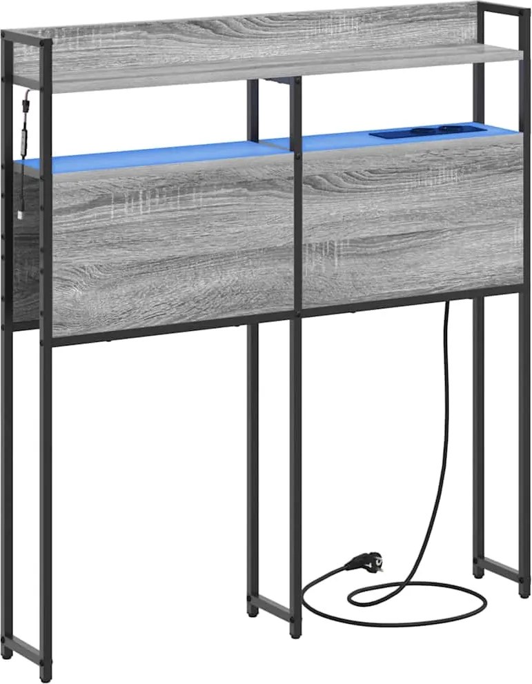 vidaXL Tăblie de depozitare cu raft sonoma gri 80 cm Lemn compozit