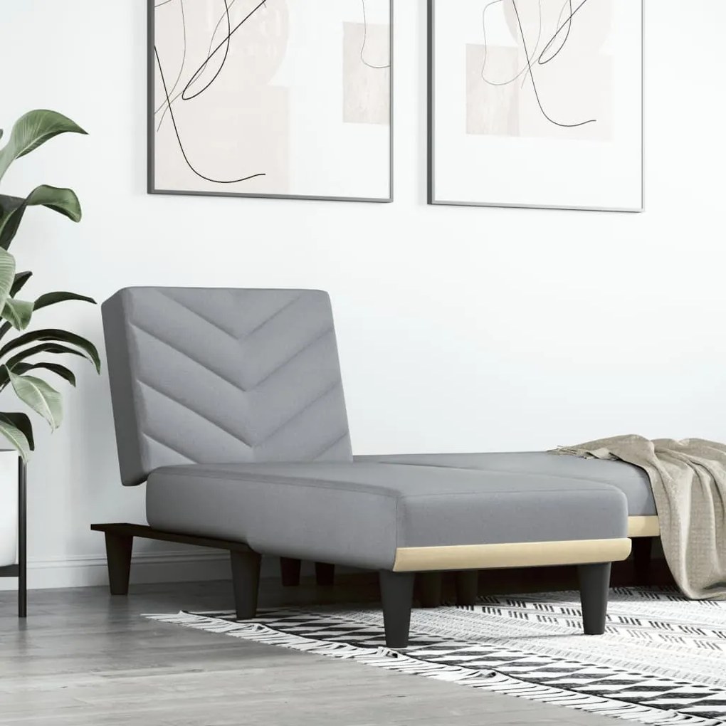 vidaXL Șezlong, gri deschis, material textil