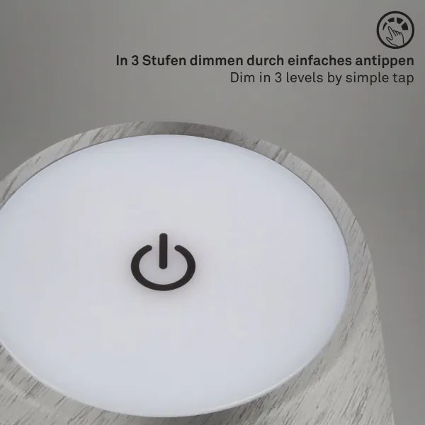 Brilo - Lampă de birou LED reîncărcabilă, cu control tactil KIKI LED/2,6W/5V IP44 2600 mAh argintie