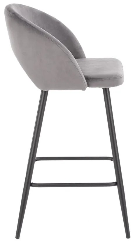 Scaun de bar H96 velvet gri
