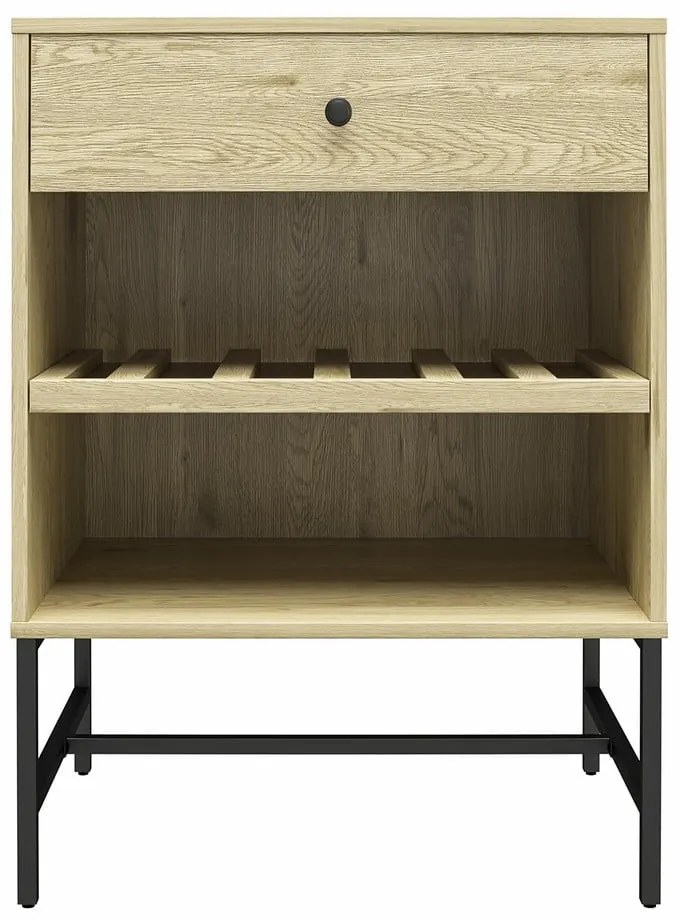 Dulap vinotecă în culoare naturală cu aspect de lemn de pin pentru 6 sticle, 60x83 cm Tamlin - Queer Eye