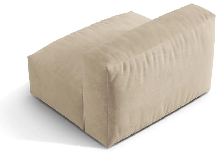 Modul pentru canapea modulară bej cu tapițerie din catifea (de mijloc) Martina – Micadoni