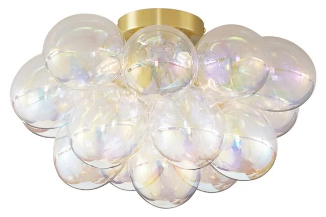 Plafonieră de design auriu cu sticlă curcubeu 4 lumini - Uvas