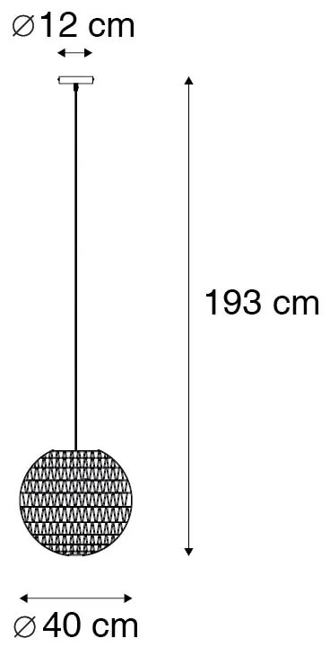 Lampă suspendată retro albă 40 cm - Lina Ball 40