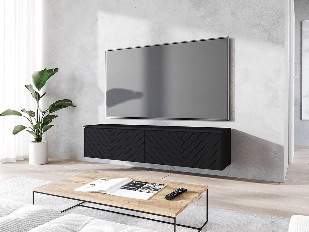 Dulap TV Dlana 140 MDF (Negru grafit +  Negru) . 1106203