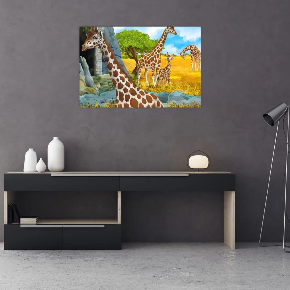 Tablou - Familia girafelor (90x60 cm)