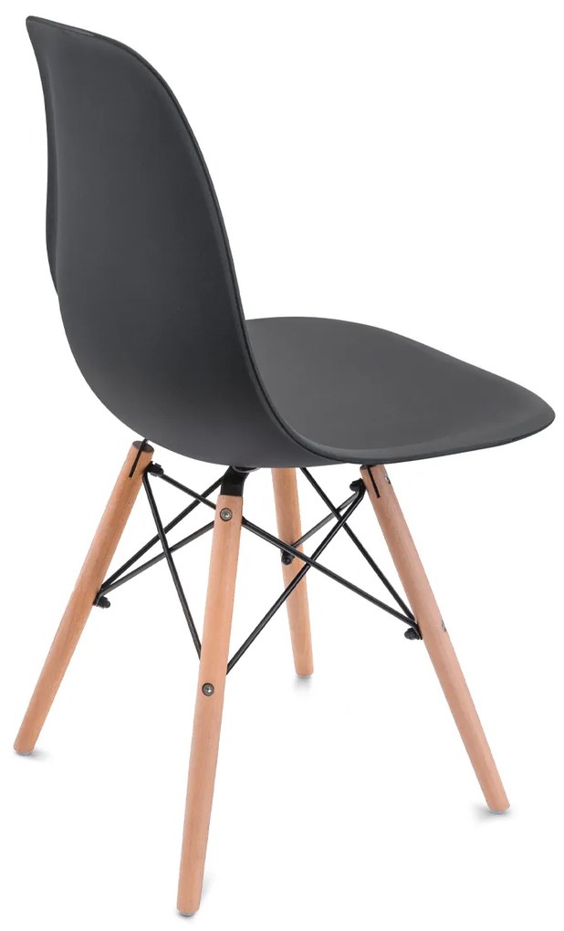 Scaune de sufragerie 4buc negre, stil scandinav Classic