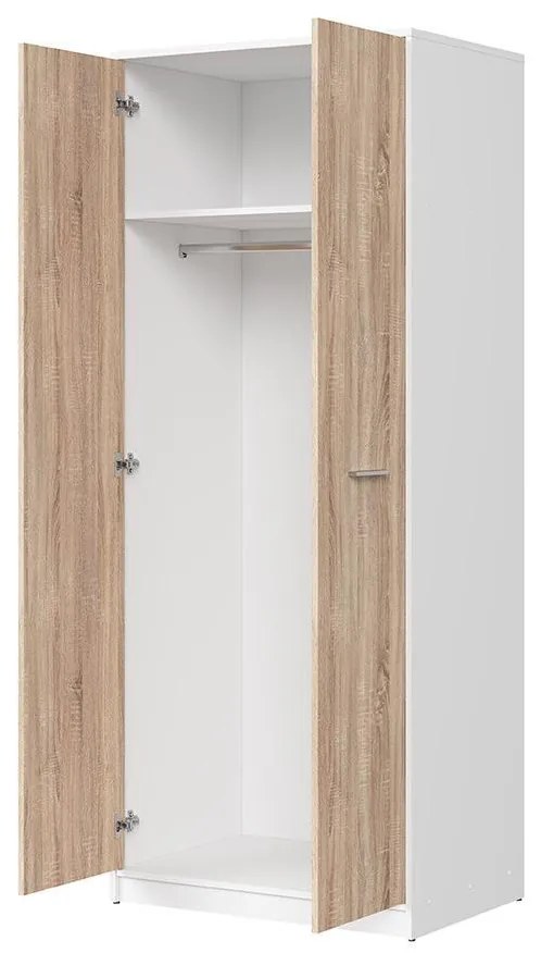Dulap de haine Nepo Plus 33 (alb + stejar sonoma) . Promo -31%. 1098424