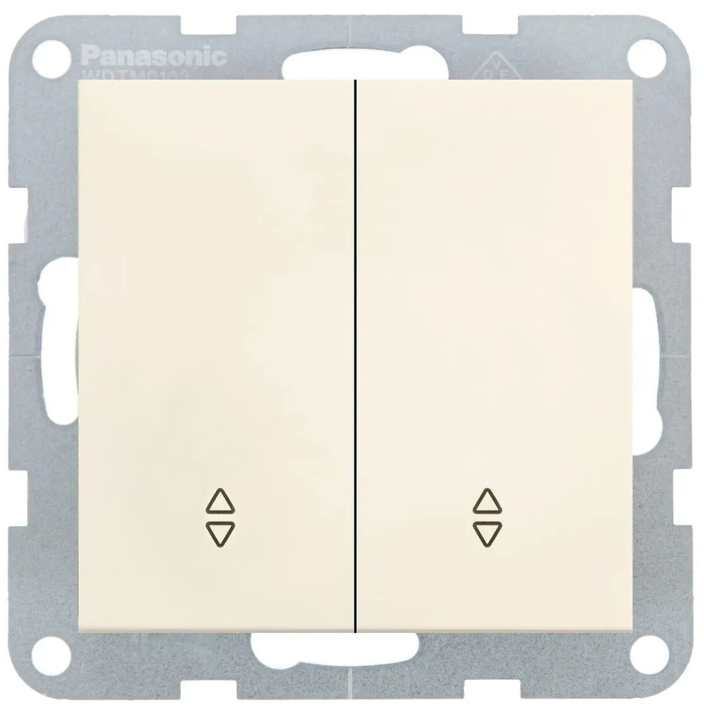 Intrerupator dublu cap scara 10A, IP20, Bej, Panasonic Karre Plus 55