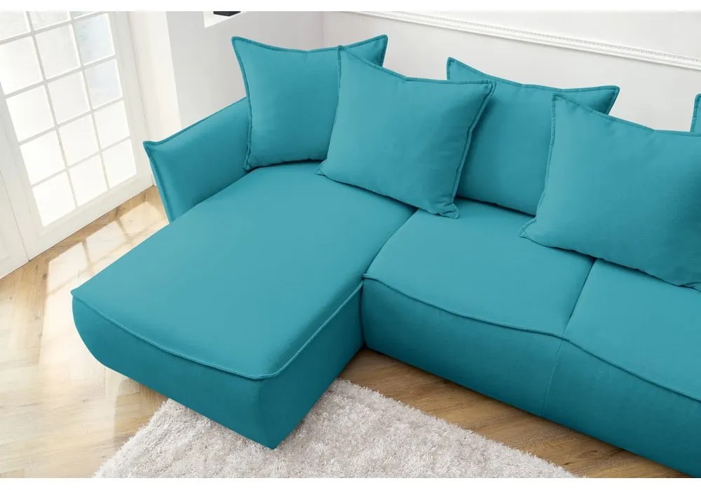 Colțar turcoaz extensibil (colț pe partea stângă ) Leon – Bobochic Paris