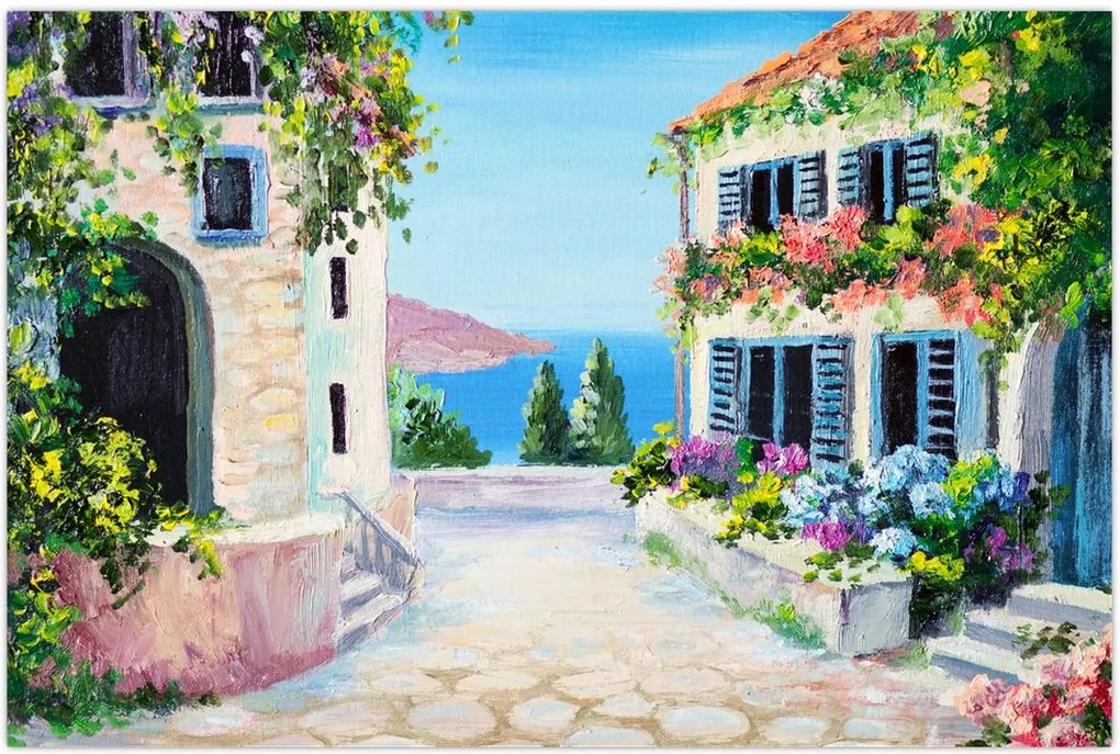 Tablou - Alee grecească, pictură în ulei (90x60 cm)