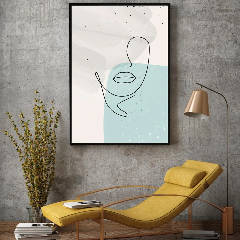 Poster - Abstracție cu fața de femeie (A4)