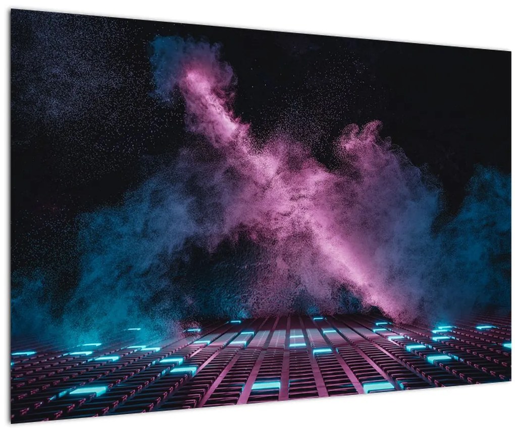 Tablou - Fum roz-albastru (90x60 cm)