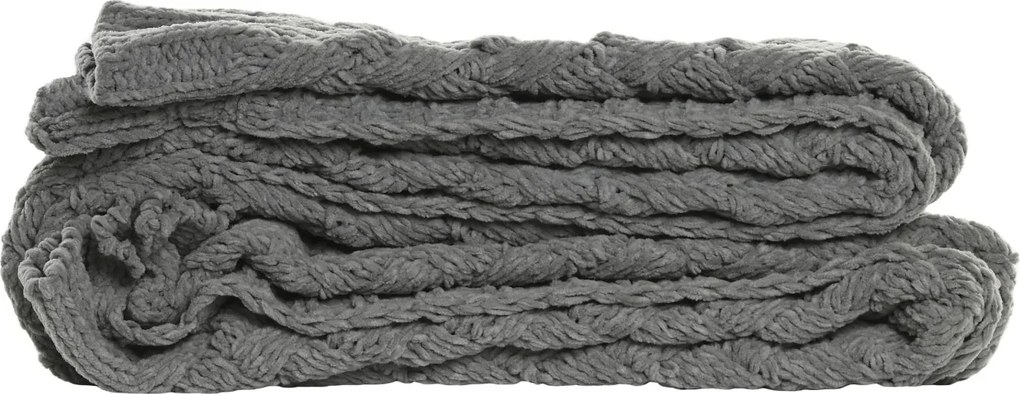 Pled țesut din microfibră, gri deschis, pentru canapea, 170 x 130 cm, „Vendresse”