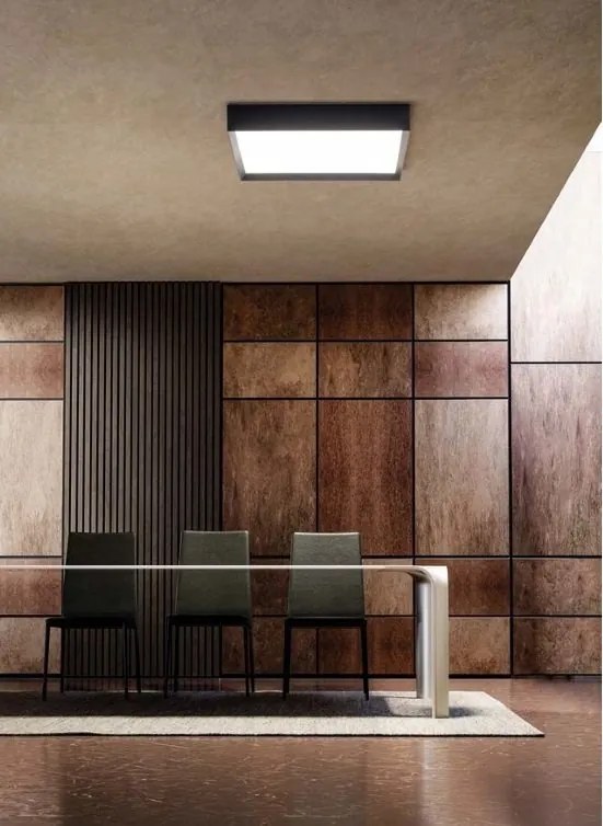 Plafoniera LED AOI 80x80cm, alb sau negru
