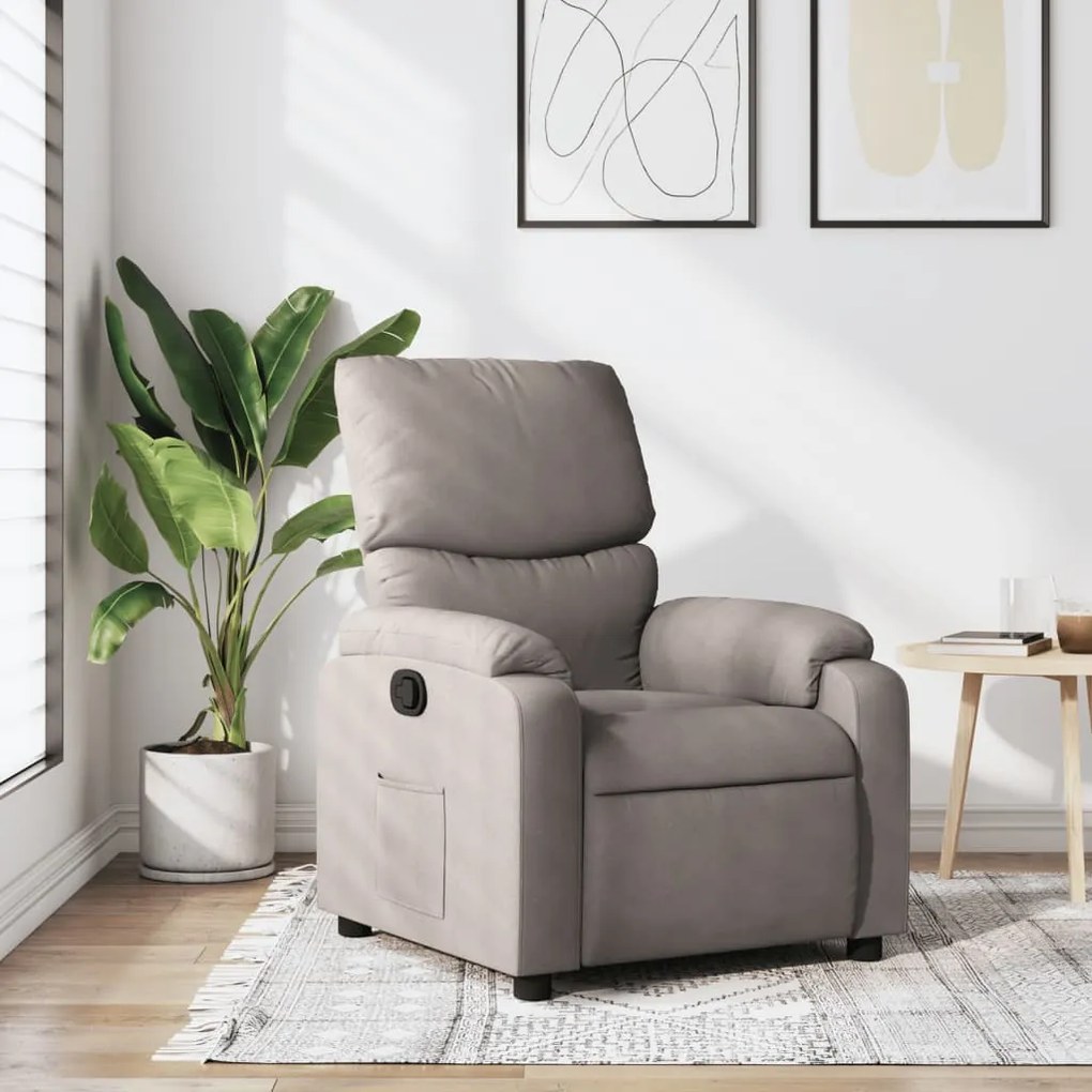 vidaXL Fotoliu rabatabil, gri taupe, material textil