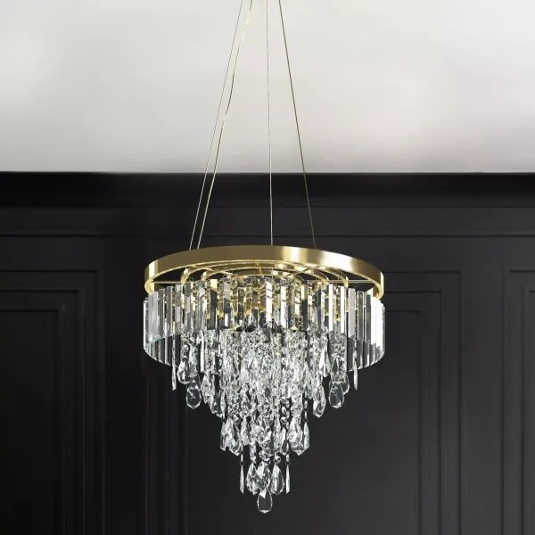 Azzardo AZ4905 - Lustră de cristal pe cablu KALABRIA 12xG9/40W/230V