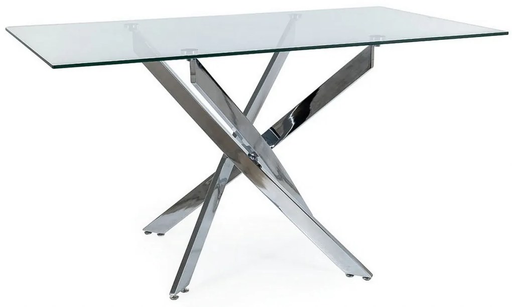 Masa dreptunghiulara Agis II transparent/argintiu L140xl80xh75 cm