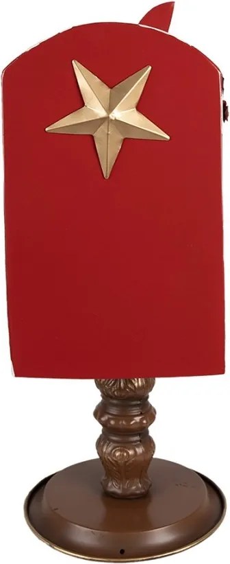 Cutie poștală decorativă vintage din metal, roșu, 27x22xH51 cm