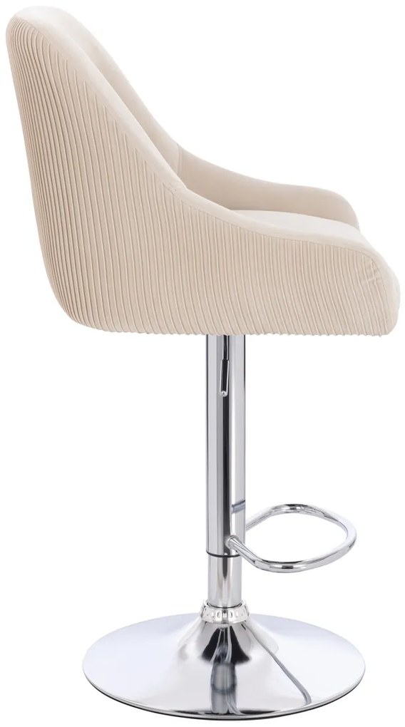 HR920W Scaun Crem din Catifea cu Bază Cromata