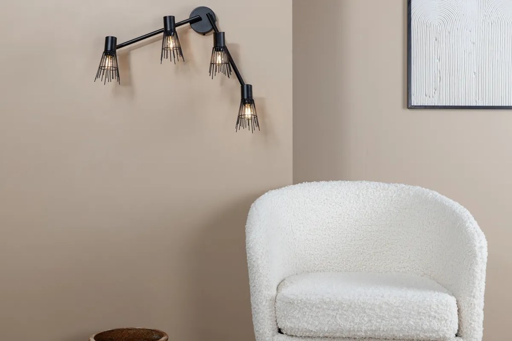 Lampa de perete design PICO, neagra