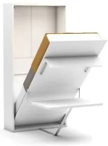 Pat rabatabil cu somiera si birou - Diva Happy Table (HAPPY TABLE) 90X190 - Alb Mat