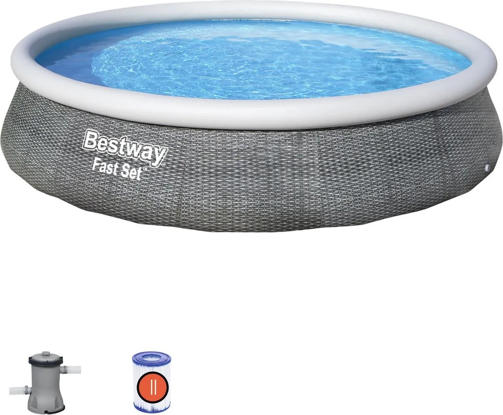 Piscină Gonflabilă Bestway Gri 7340 L 396 x 84 cm