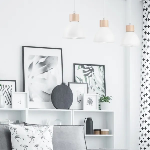 Lustră pe cablu NICO 3xE27/60W/230V albă