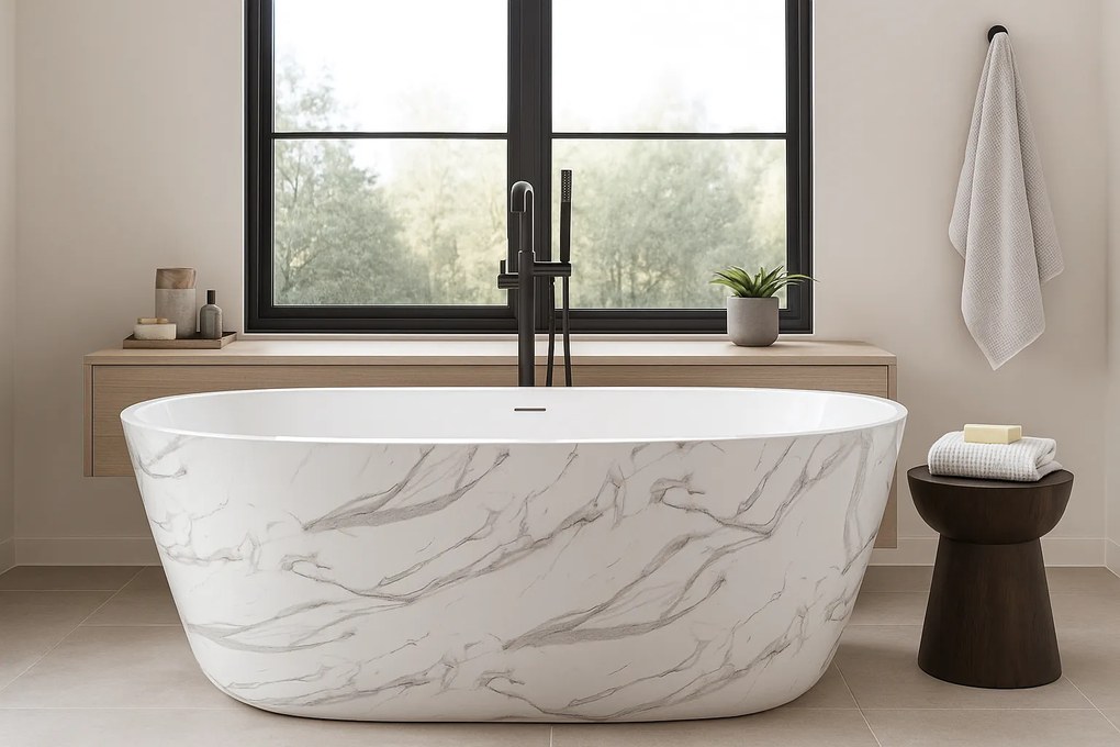 Cada baie freestanding Taormina Alb