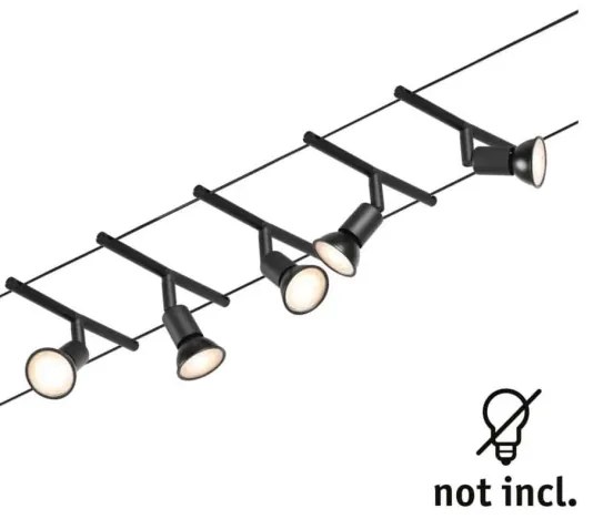 Paulmann 94446 - Set 5x GU5,3/10W spot SALT 230V negru