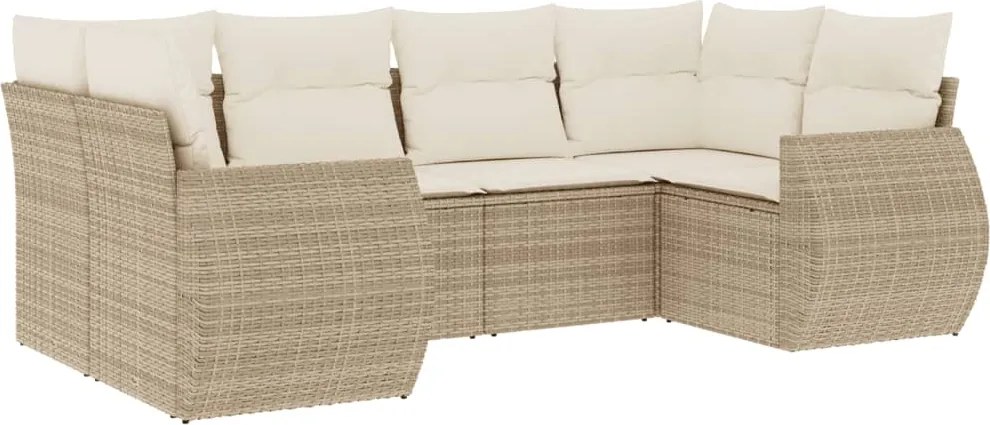 vidaXL Set canapele de grădină cu perne, 6 piese, bej, poliratan