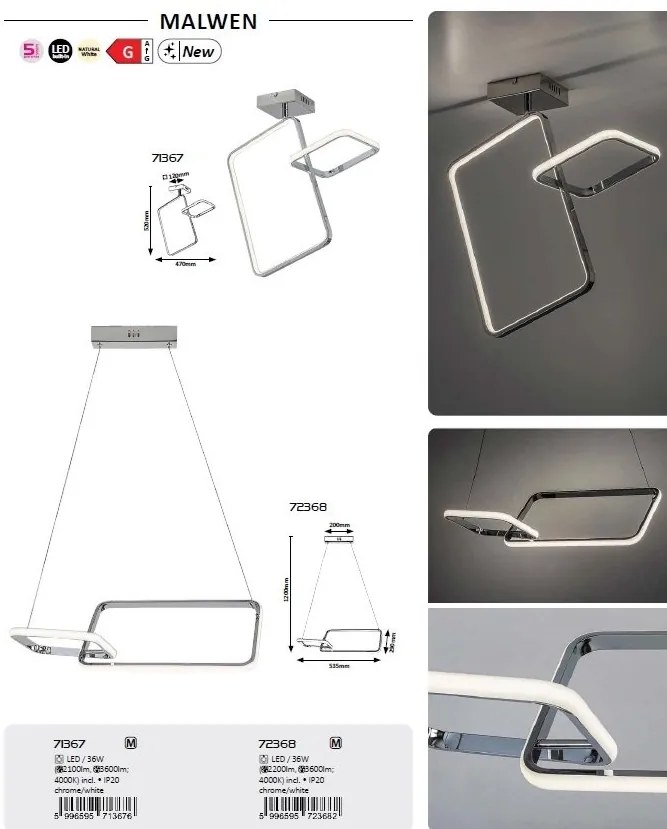 Lustra LED suspendata stil minimalist Malwen