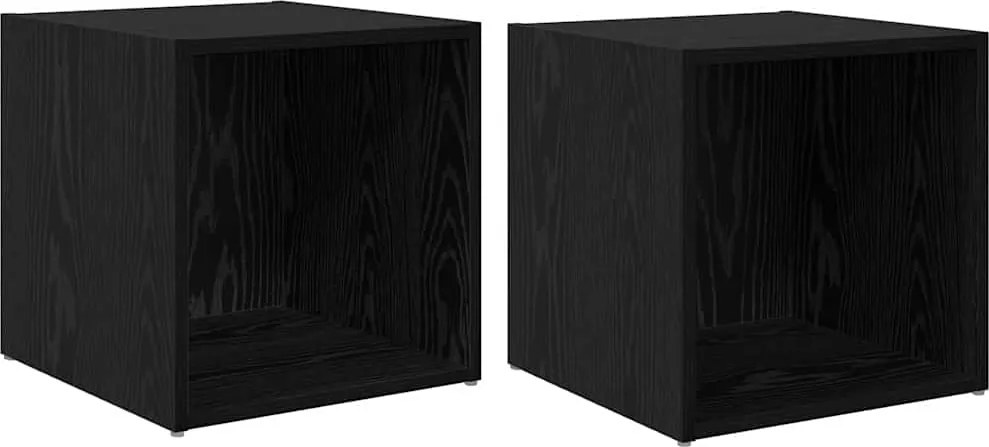 vidaXL Set comodă TV 2 pcs Negru 37 x 35 x 37,5 cm Lemn compozit