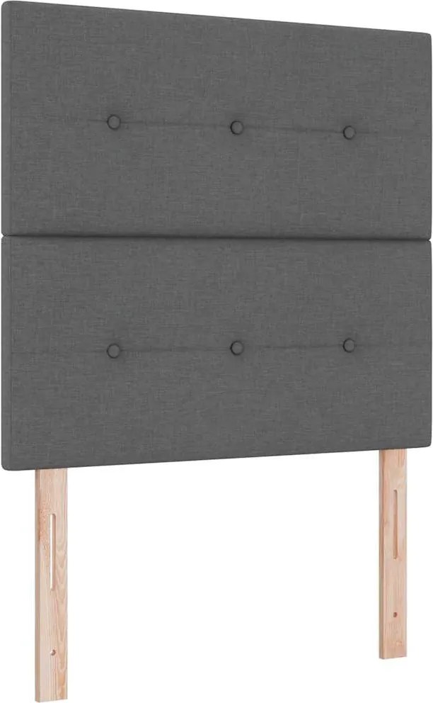 vidaXL Tăblie LED cu benzi LED cu headboard Gri închis 80 cm țesătură