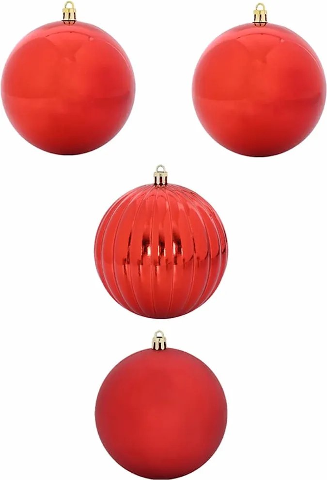 vidaXL Set de globuri de Crăciun XXL 4 pcs Roșu Plastic