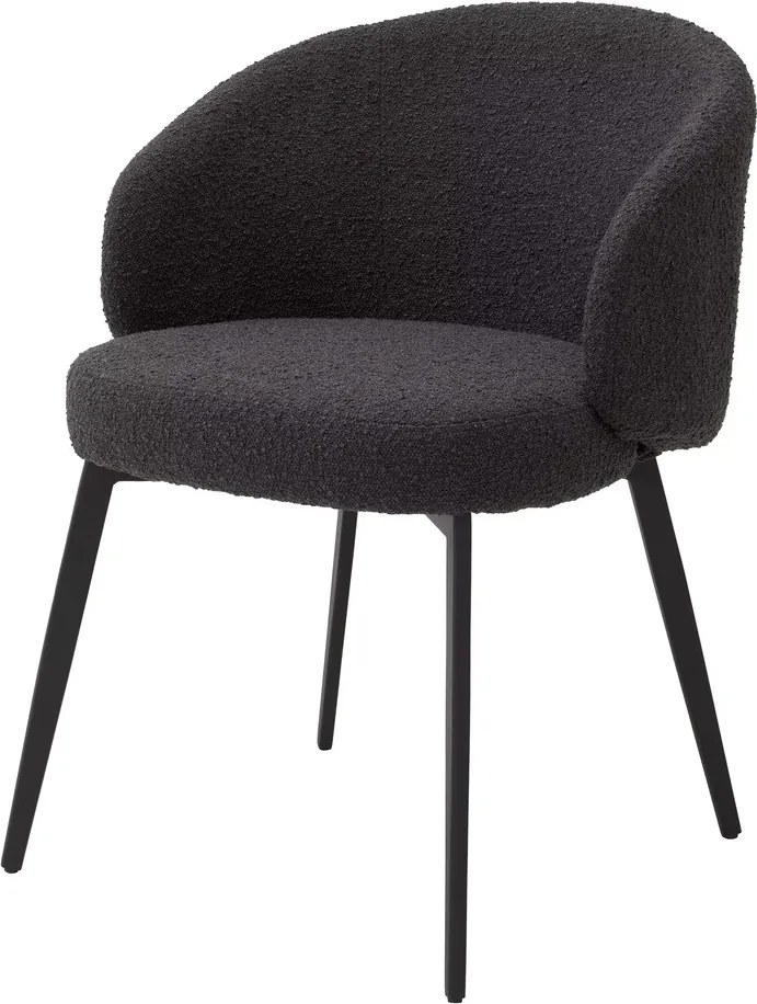 Set de 2 scaune cu brate design LUX Lloyd, boucle negru 115989 HZ