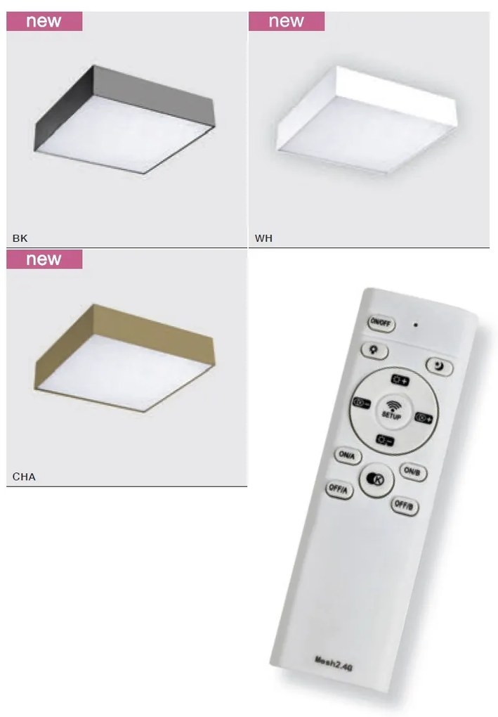 Plafoniera LED cu telecomanda design slim MONZA S 22 CCT champagne
