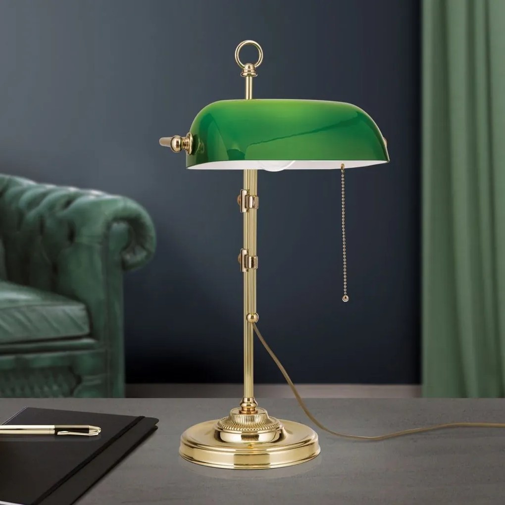 Veioza/Lampa de masa stil clasic HARVARD H-53cm alama/verde
