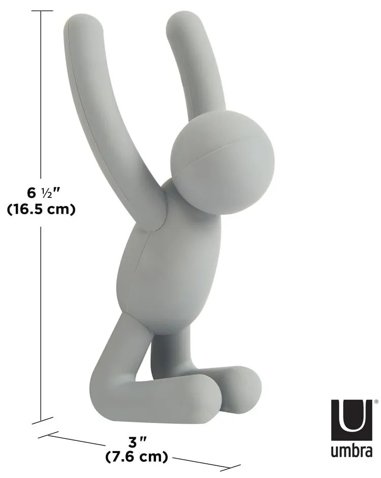 Cârlige 3 buc. de montat pe perete din plastic Buddy – Umbra