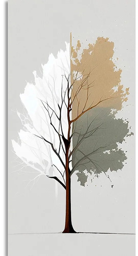 Tablou copac minimalist tricolor