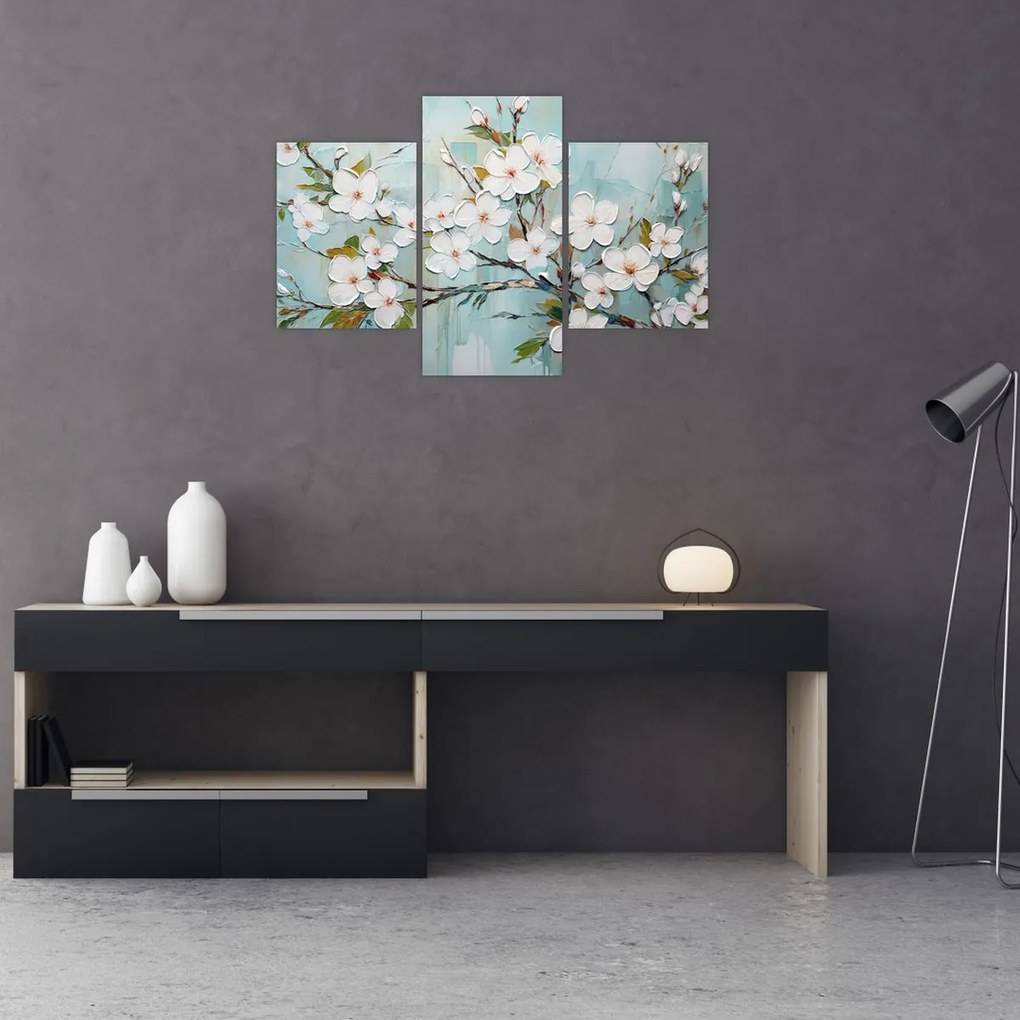 Tablou - Pictură, ramuri de copac înflorit (90x60 cm)