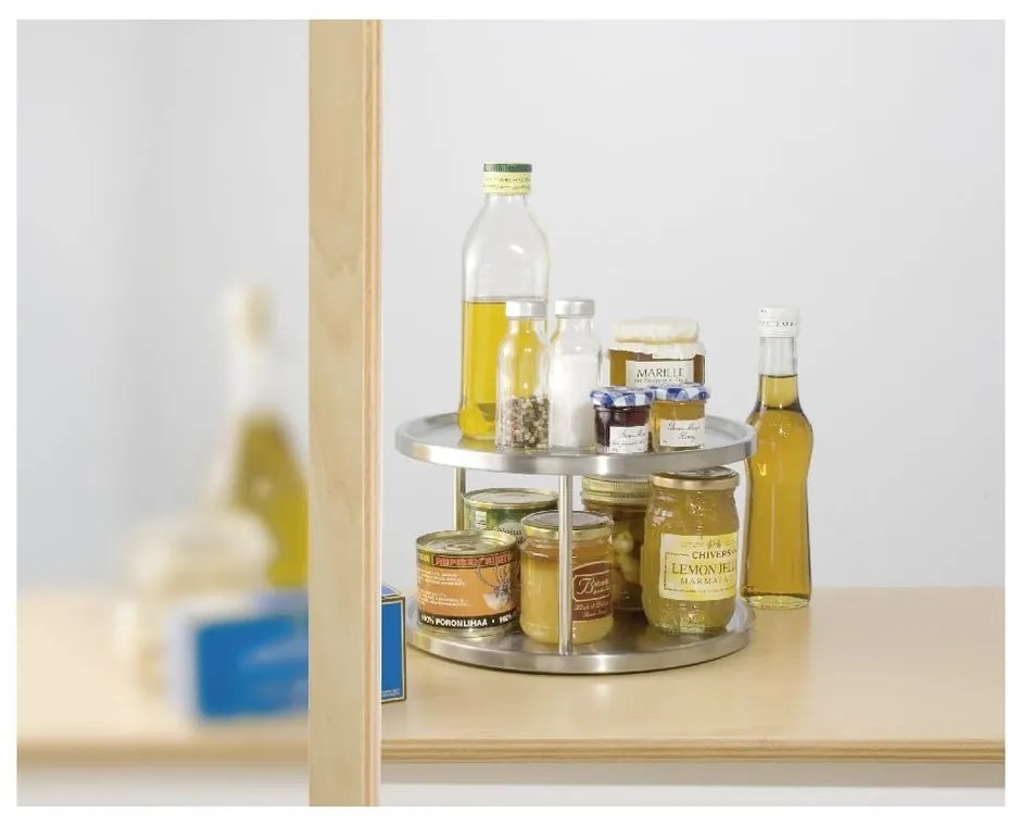 Platou rotitor din oțel inoxidabil Wenko Turn Duo, ø 26,5 cm