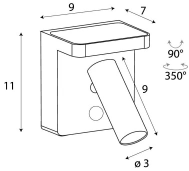 Spot LED de perete MAXLIGHT W0374 LOFER LED/7W/230V negru